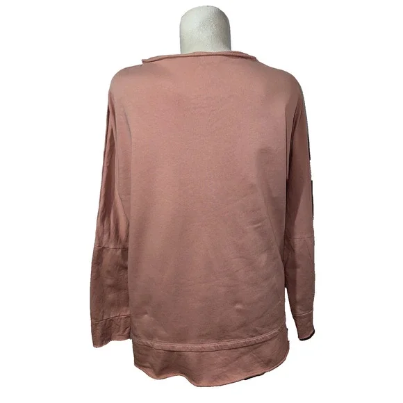SOFT SURROUNDINGS Top Size L Rose Dawn Raw Edge Trim Relaxed Caprice Tunic 2BQ15 - Picture 5 of 9